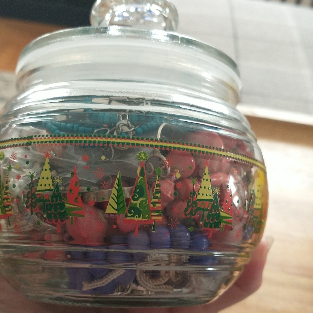Festive Glass Jewelry Jar - Picture 2 of 3